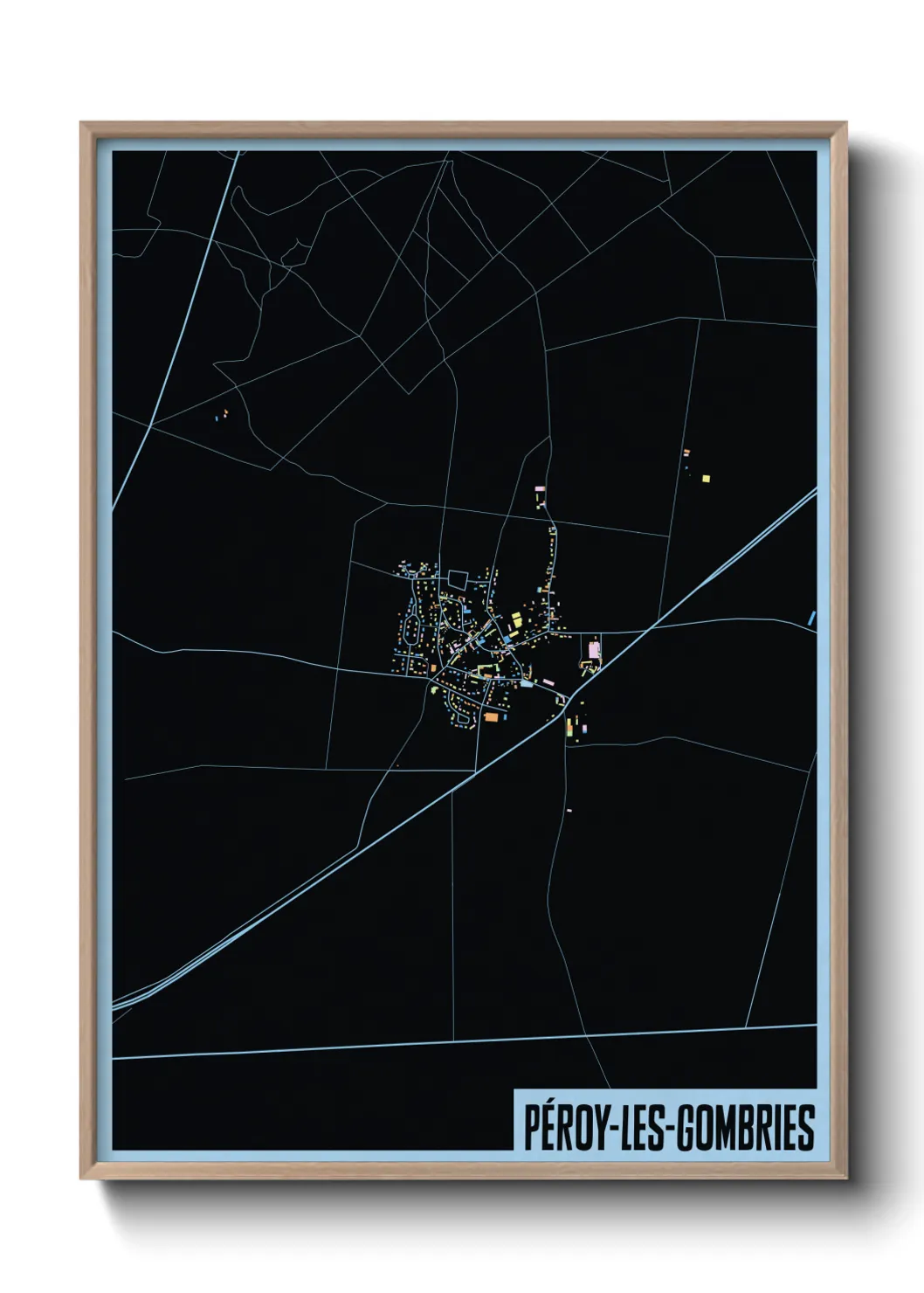 Une affiche de carte sur Péroy-les-Gombries