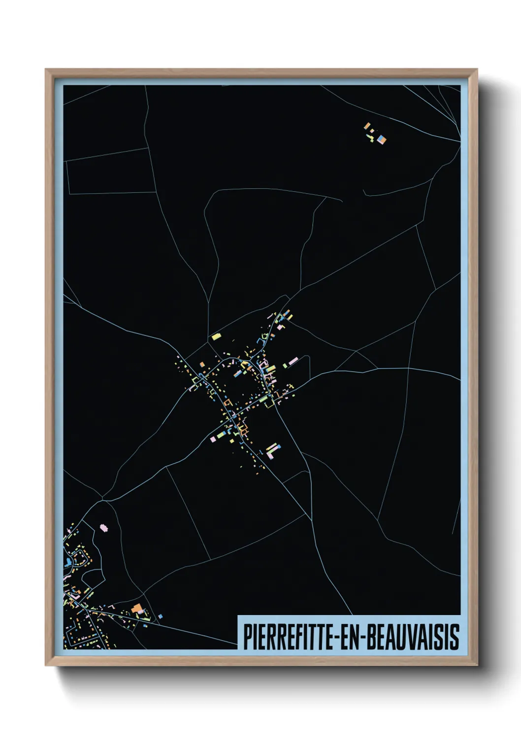 Une affiche de carte sur Pierrefitte-en-Beauvaisis