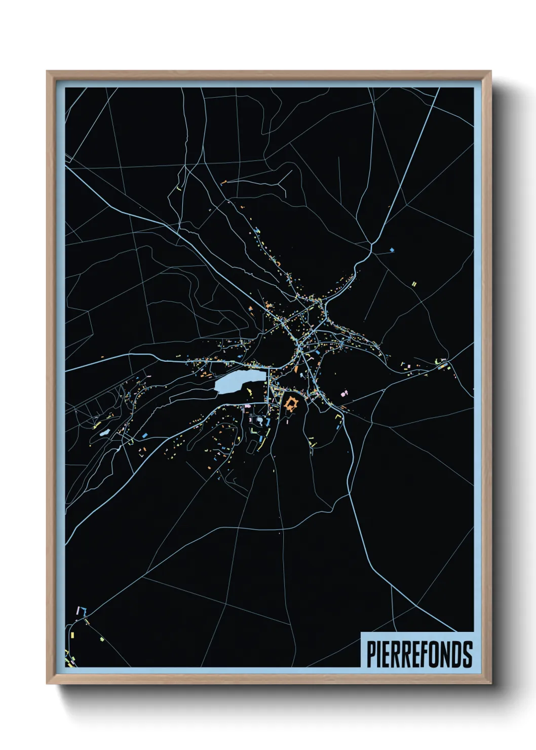 Une affiche de carte sur Pierrefonds