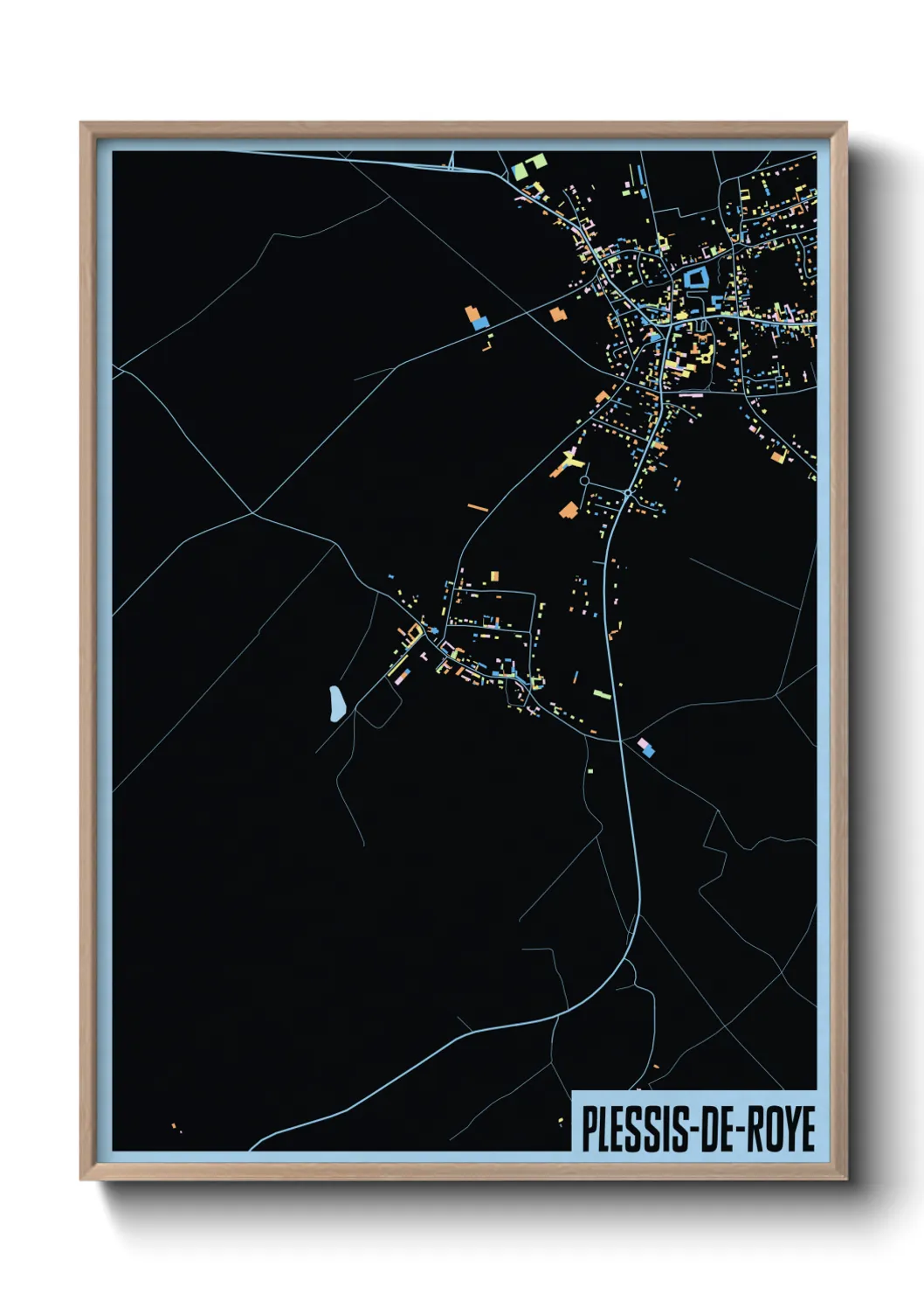 Une affiche de carte sur Plessis-de-Roye