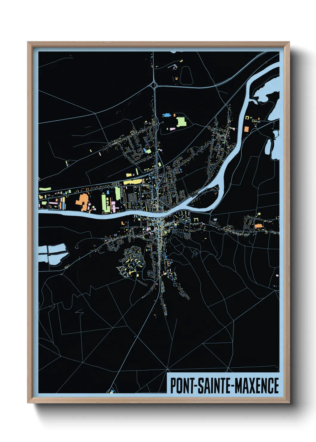 Une affiche de carte sur Pont-Sainte-Maxence