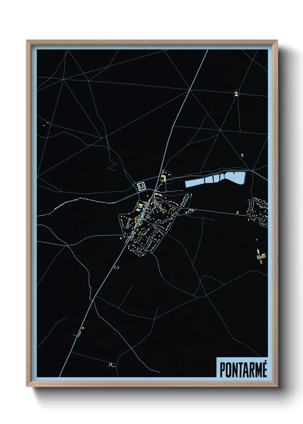 Une affiche de carte sur Pontarmé