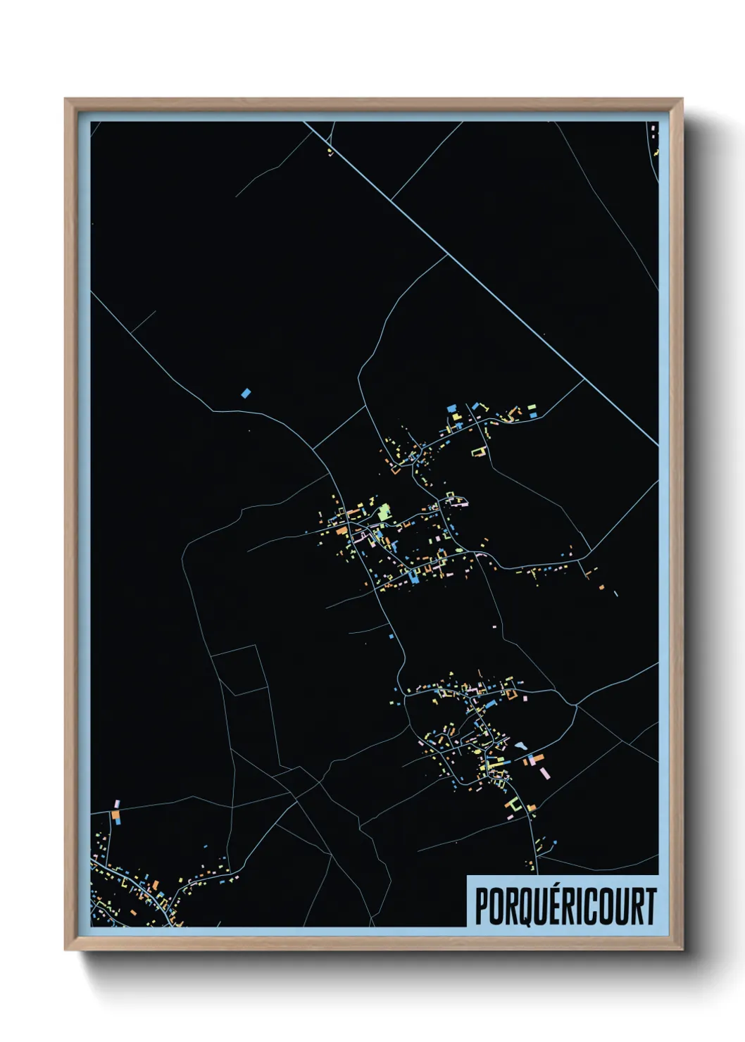 Une affiche de carte sur Porquéricourt