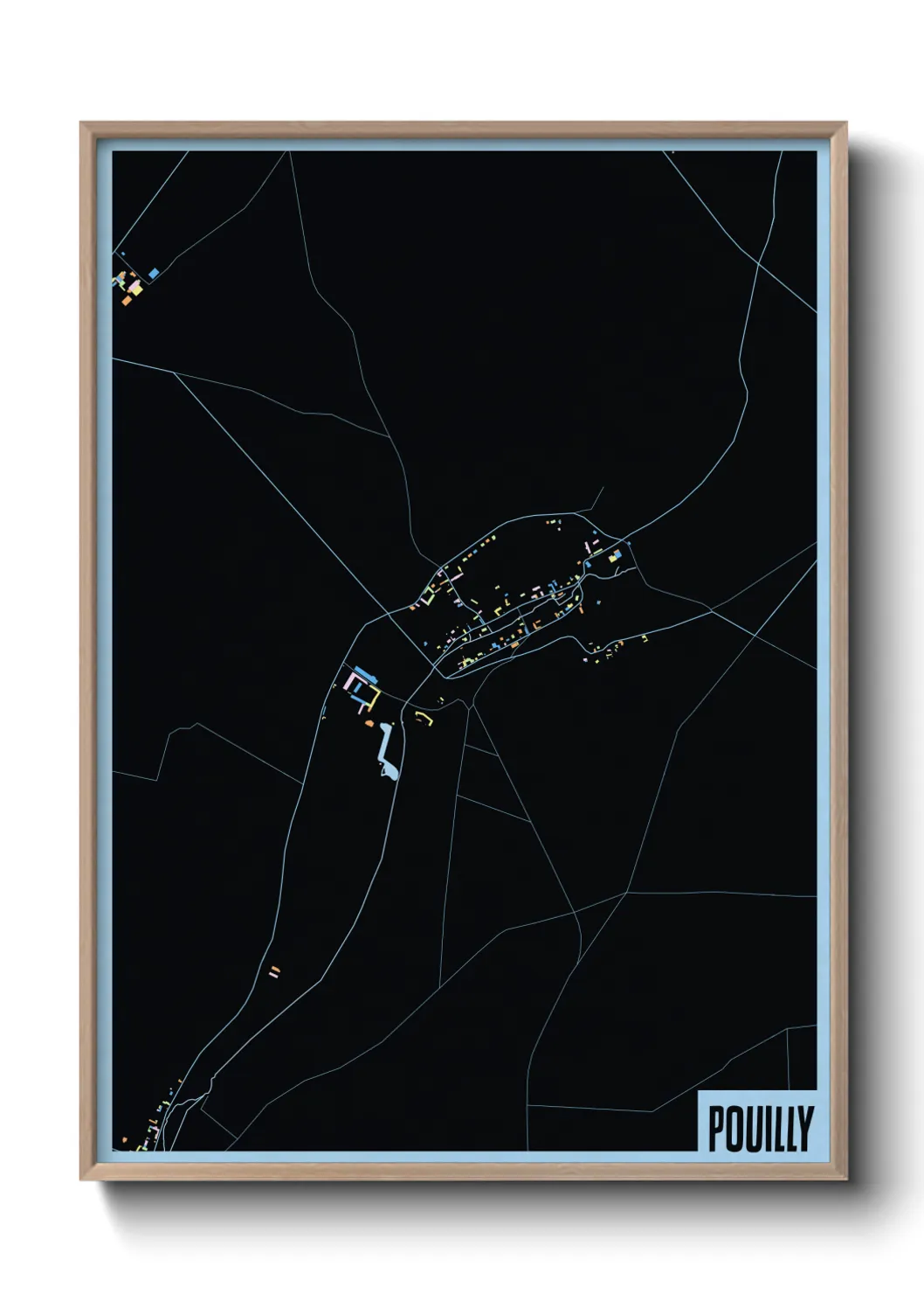 Une affiche de carte sur Pouilly