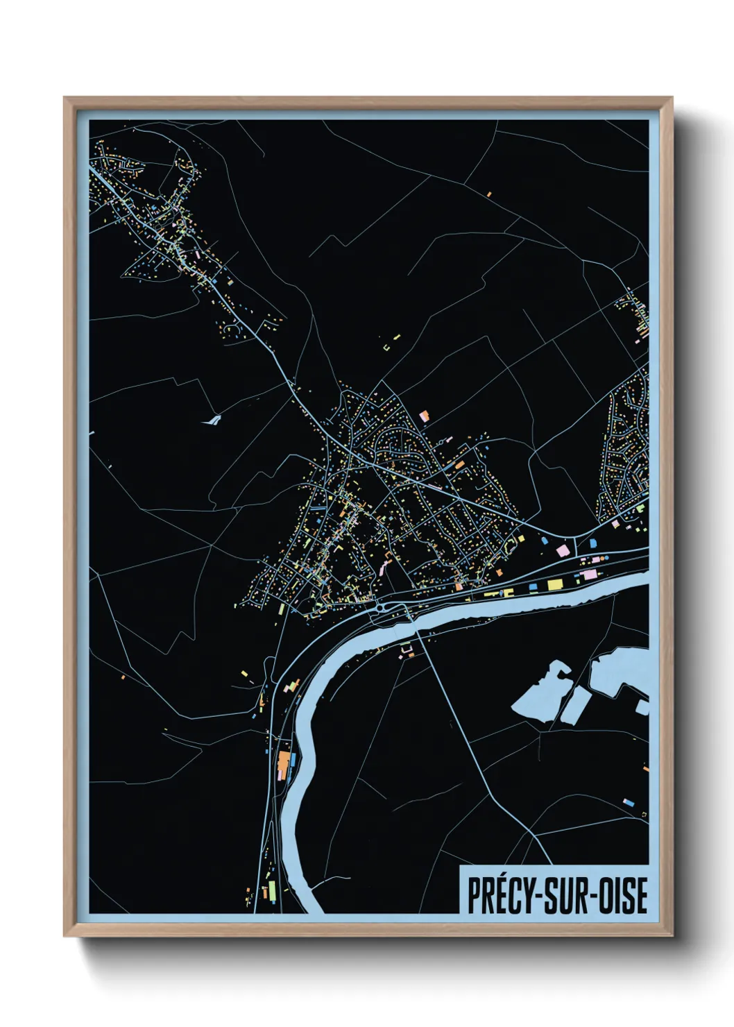 Une affiche de carte sur Précy-sur-Oise