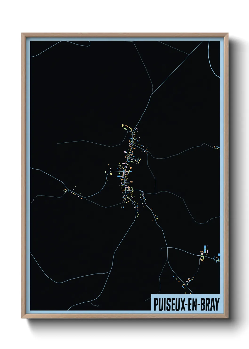 Une affiche de carte sur Puiseux-en-Bray