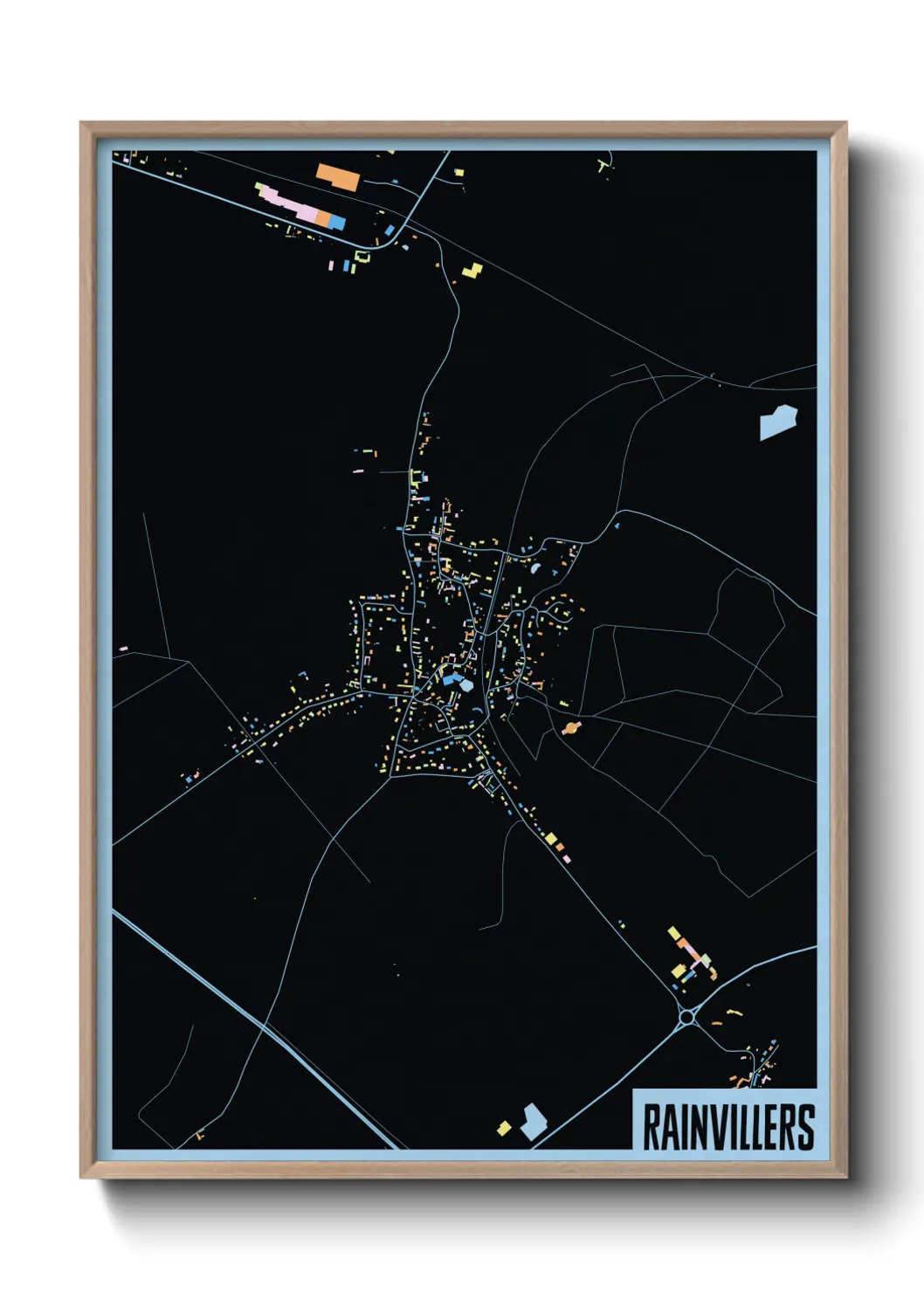 Une affiche de carte sur Rainvillers