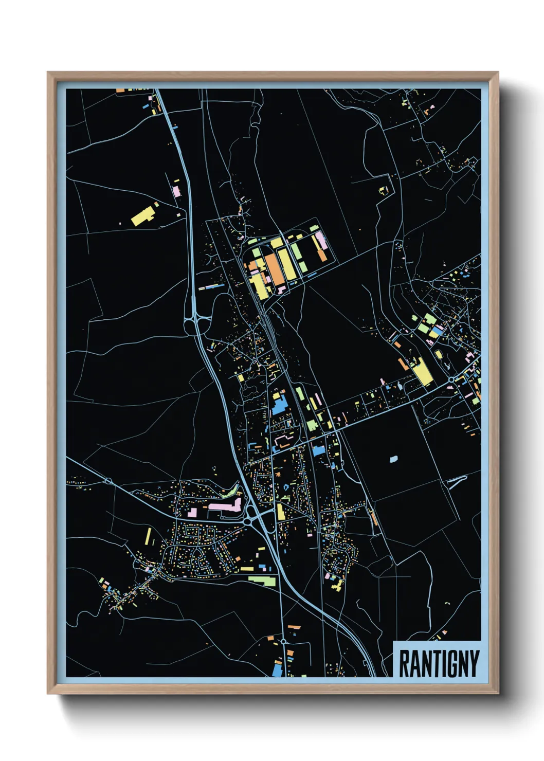 Une affiche de carte sur Rantigny
