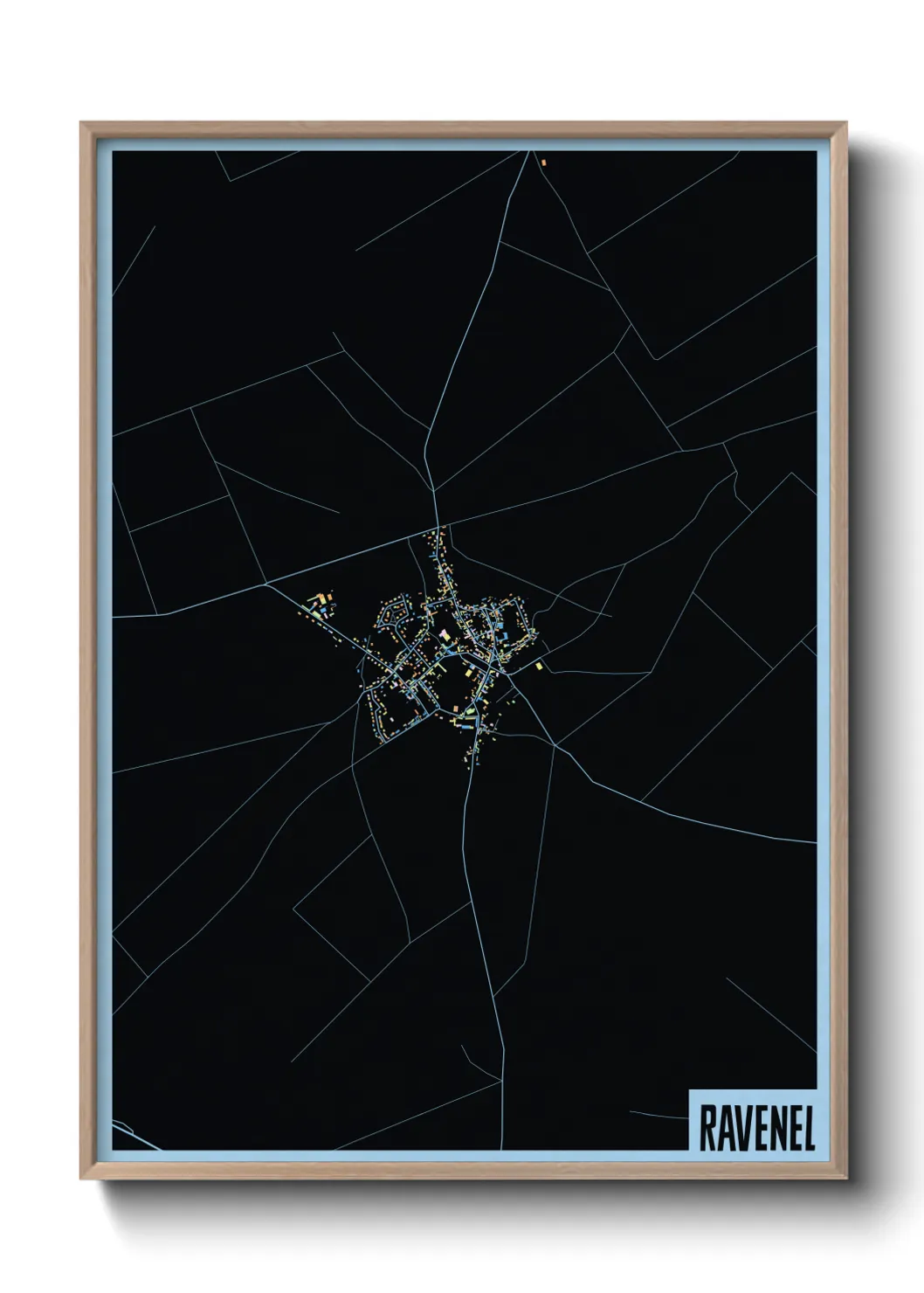 Une affiche de carte sur Ravenel