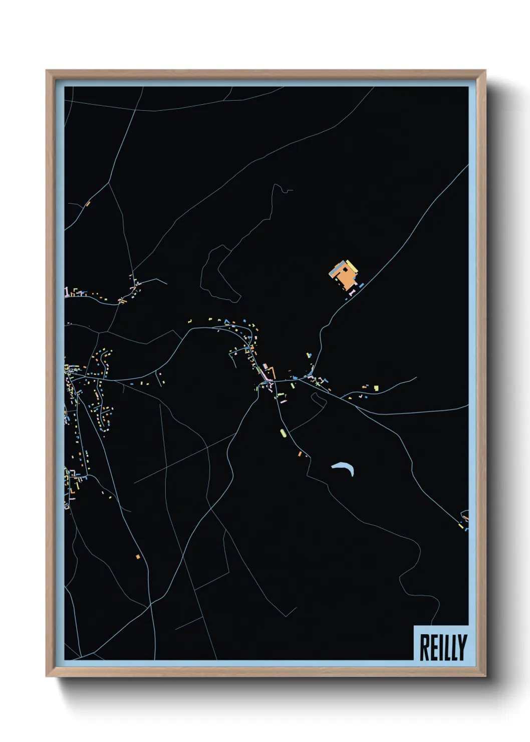 Une affiche de carte sur Reilly