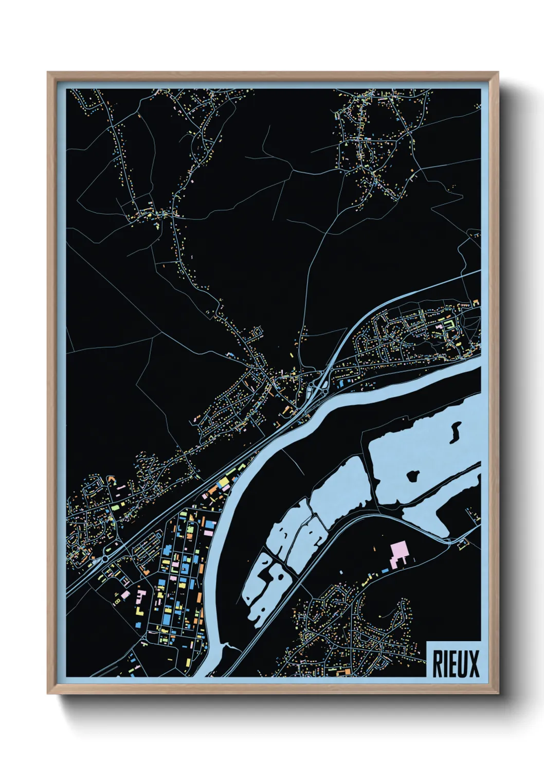 Une affiche de carte sur Rieux