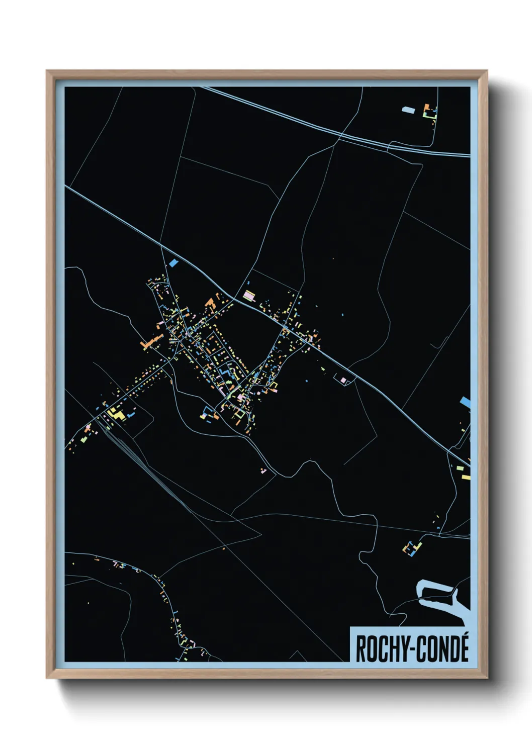 Une affiche de carte sur Rochy-Condé