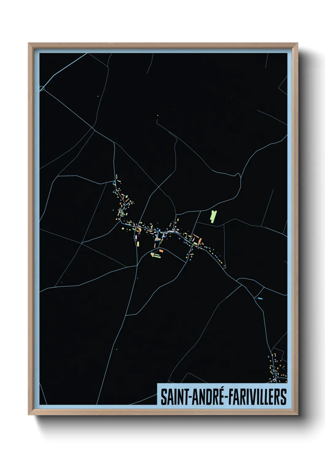 Une affiche de carte sur Saint-André-Farivillers