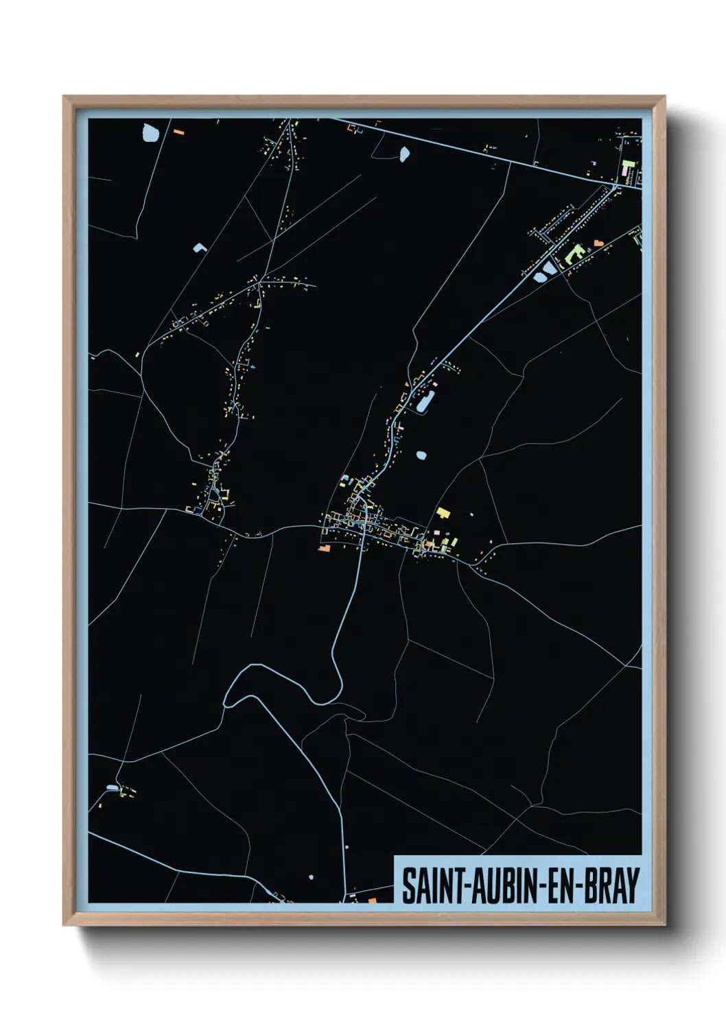 Une affiche de carte sur Saint-Aubin-en-Bray