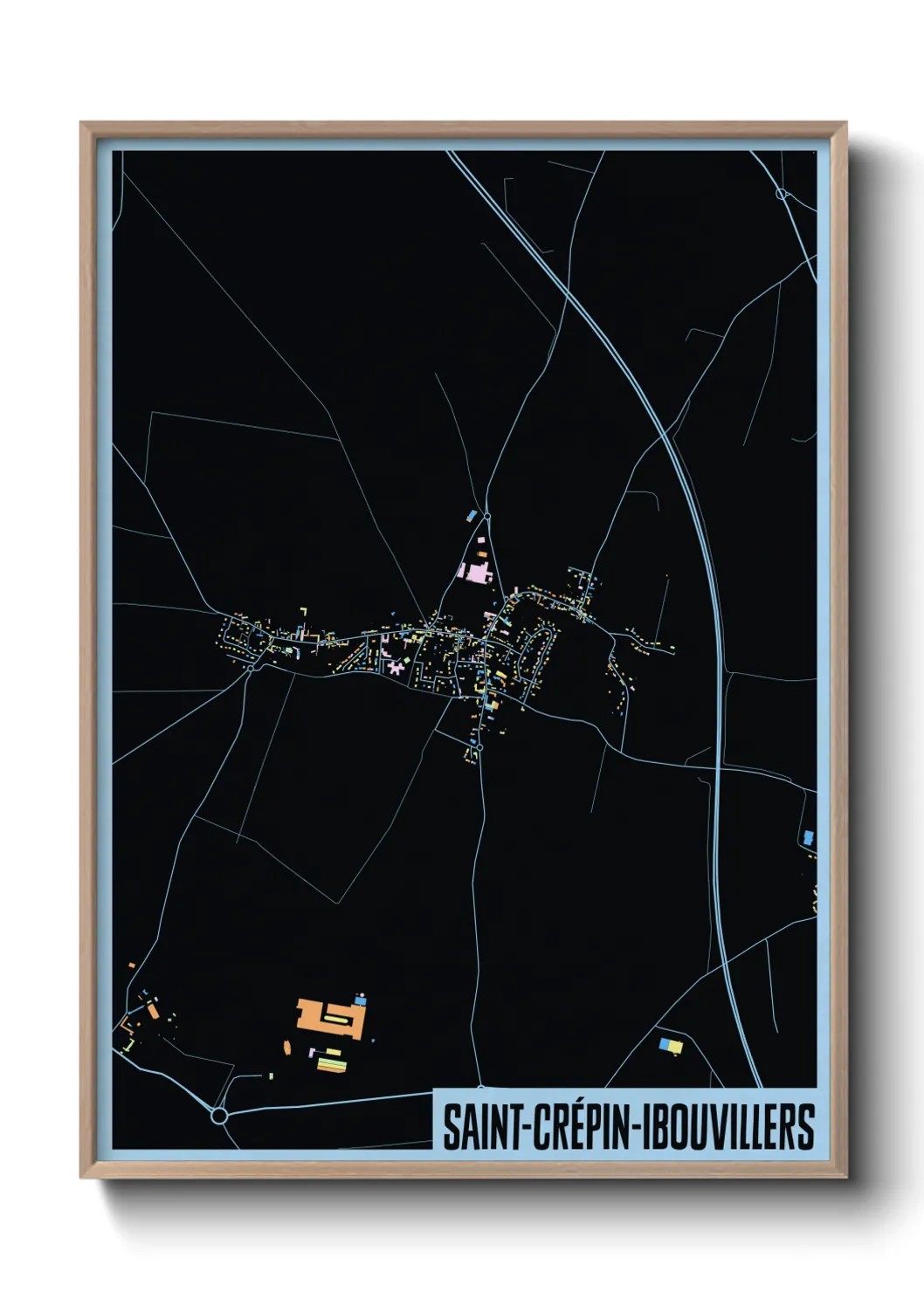 Une affiche de carte sur Saint-Crépin-Ibouvillers