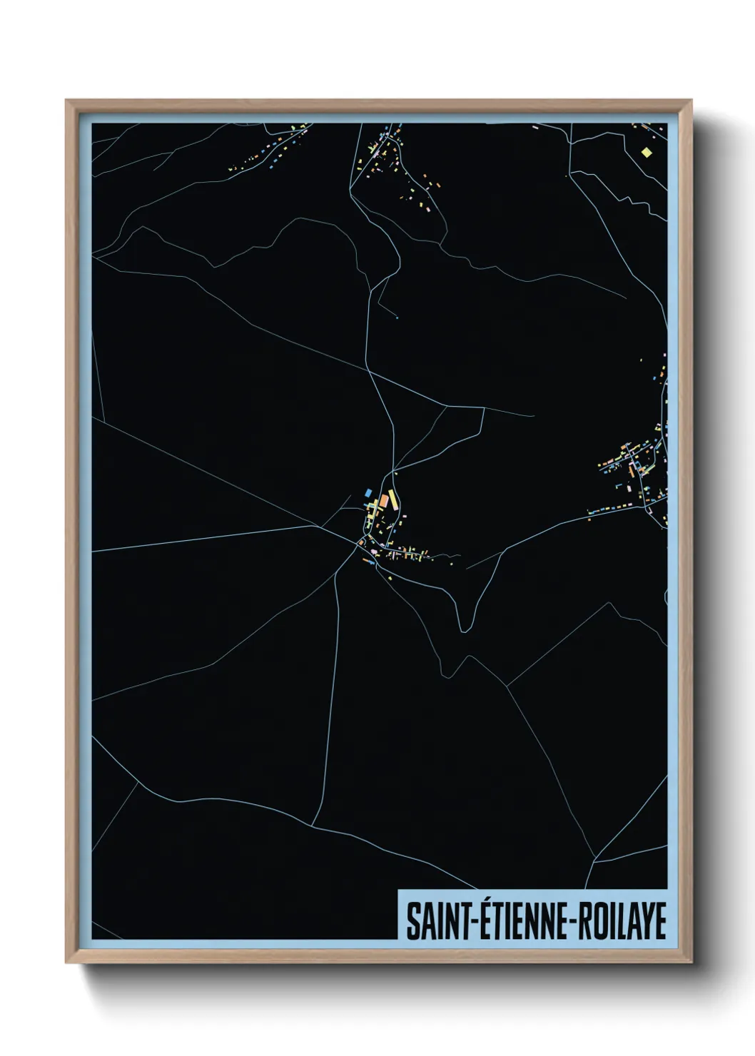 Une affiche de carte sur Saint-Étienne-Roilaye