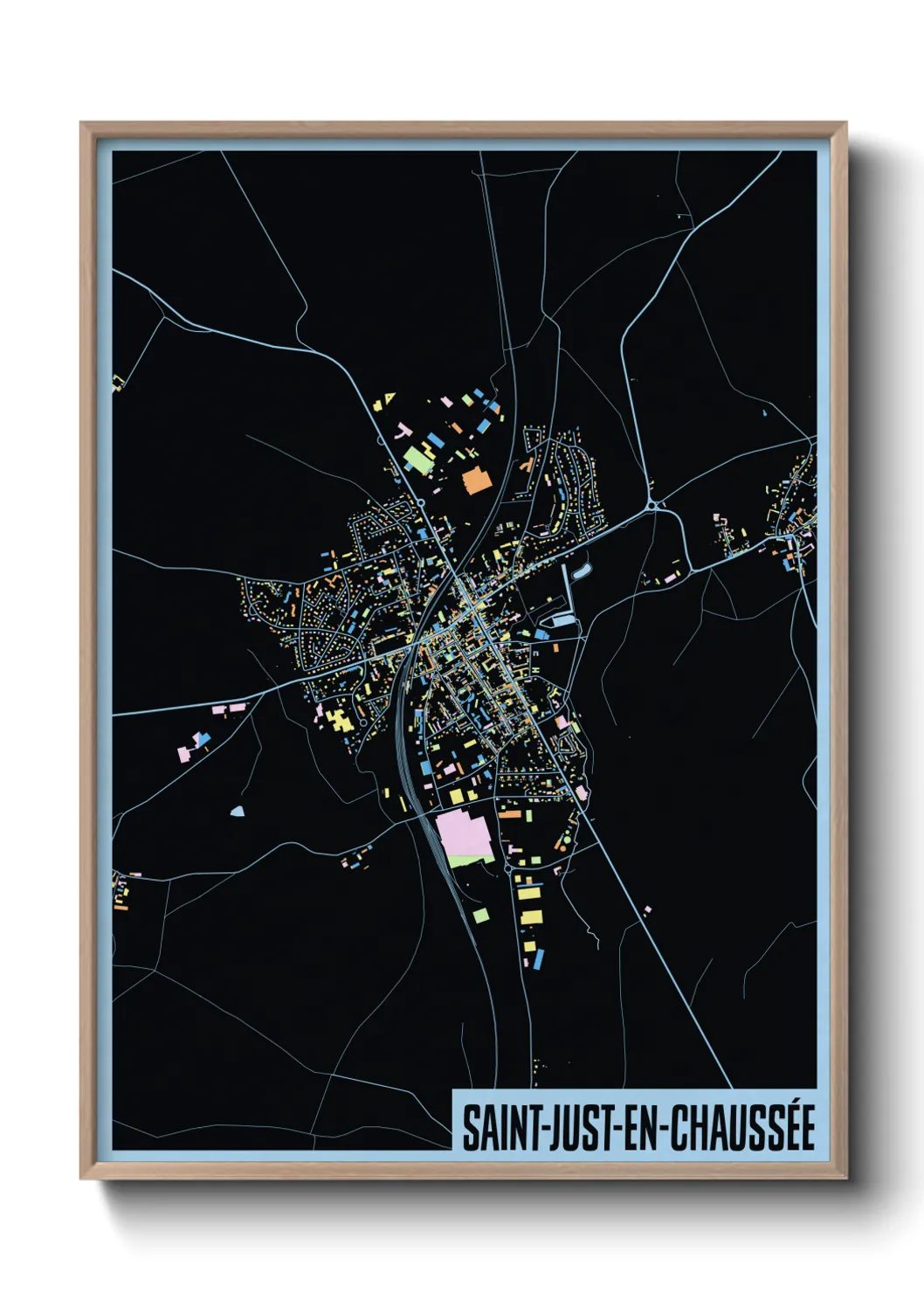 Une affiche de carte sur Saint-Just-en-Chaussée