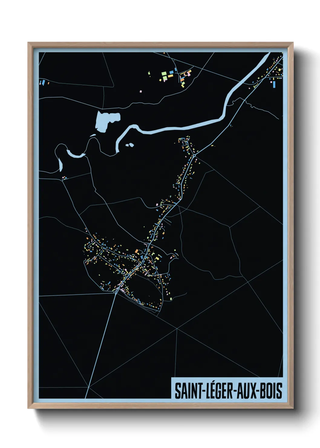 Une affiche de carte sur Saint-Léger-aux-Bois