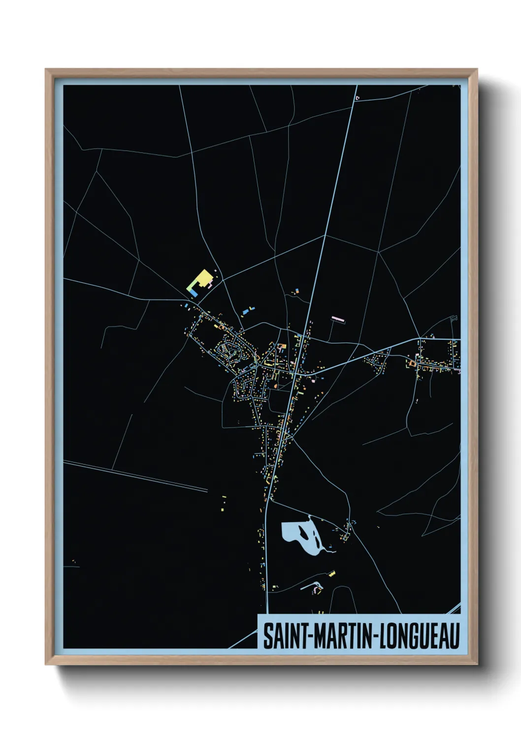 Une affiche de carte sur Saint-Martin-Longueau