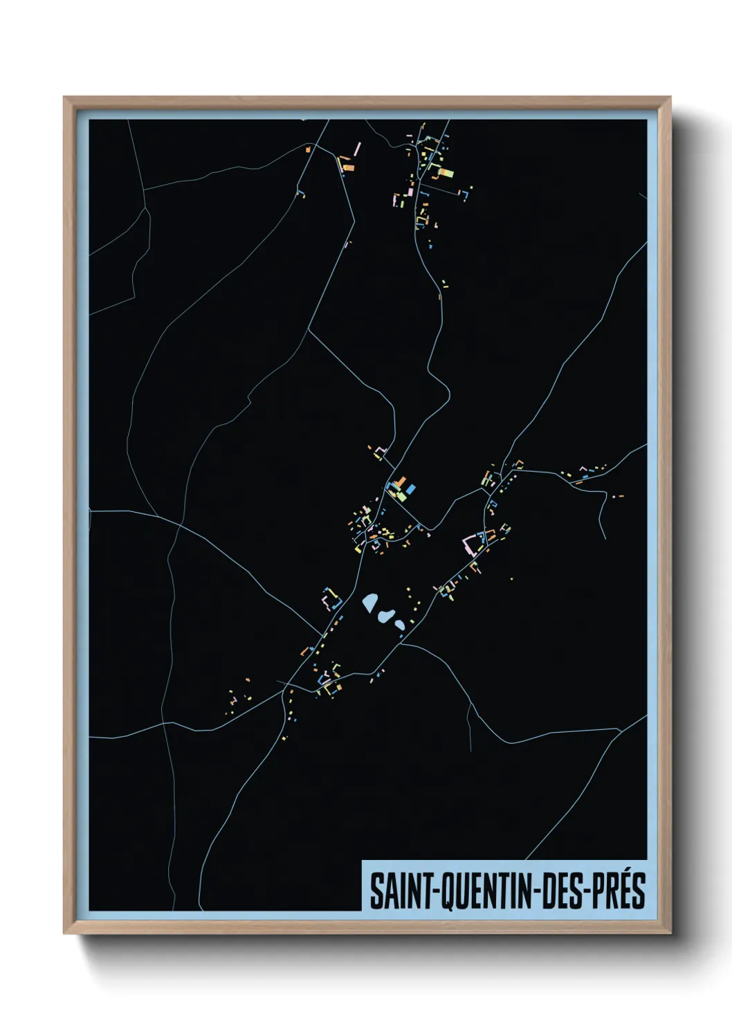 Une affiche de carte sur Saint-Quentin-des-Prés