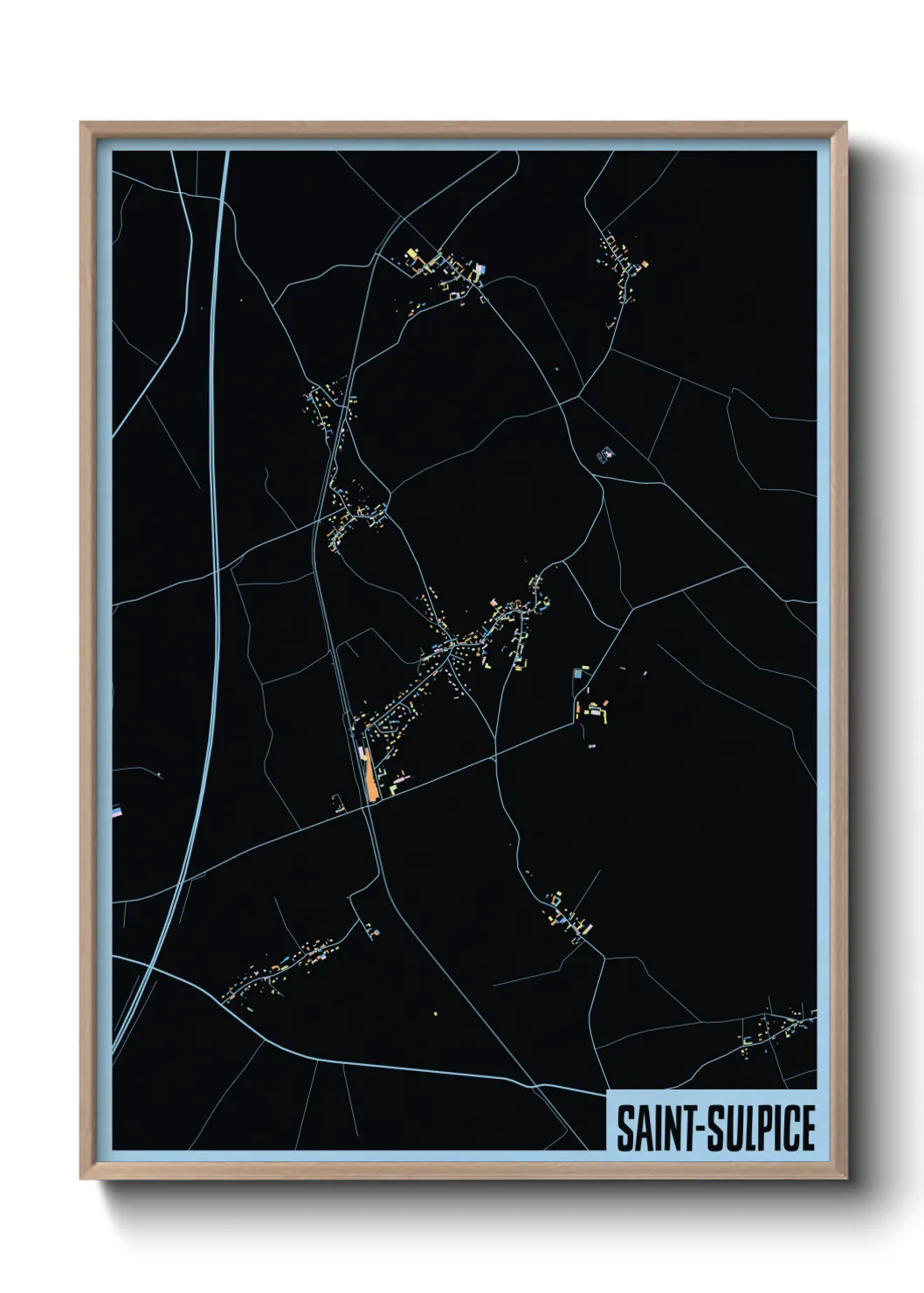 Une affiche de carte sur Saint-Sulpice