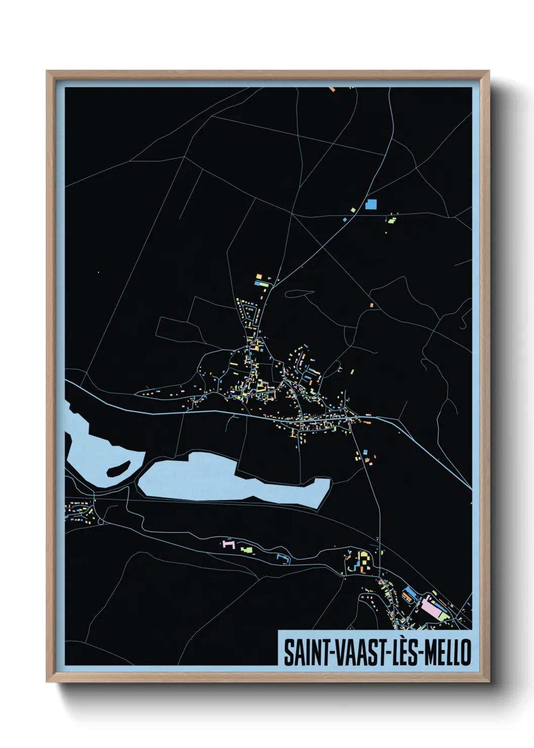 Une affiche de carte sur Saint-Vaast-lès-Mello