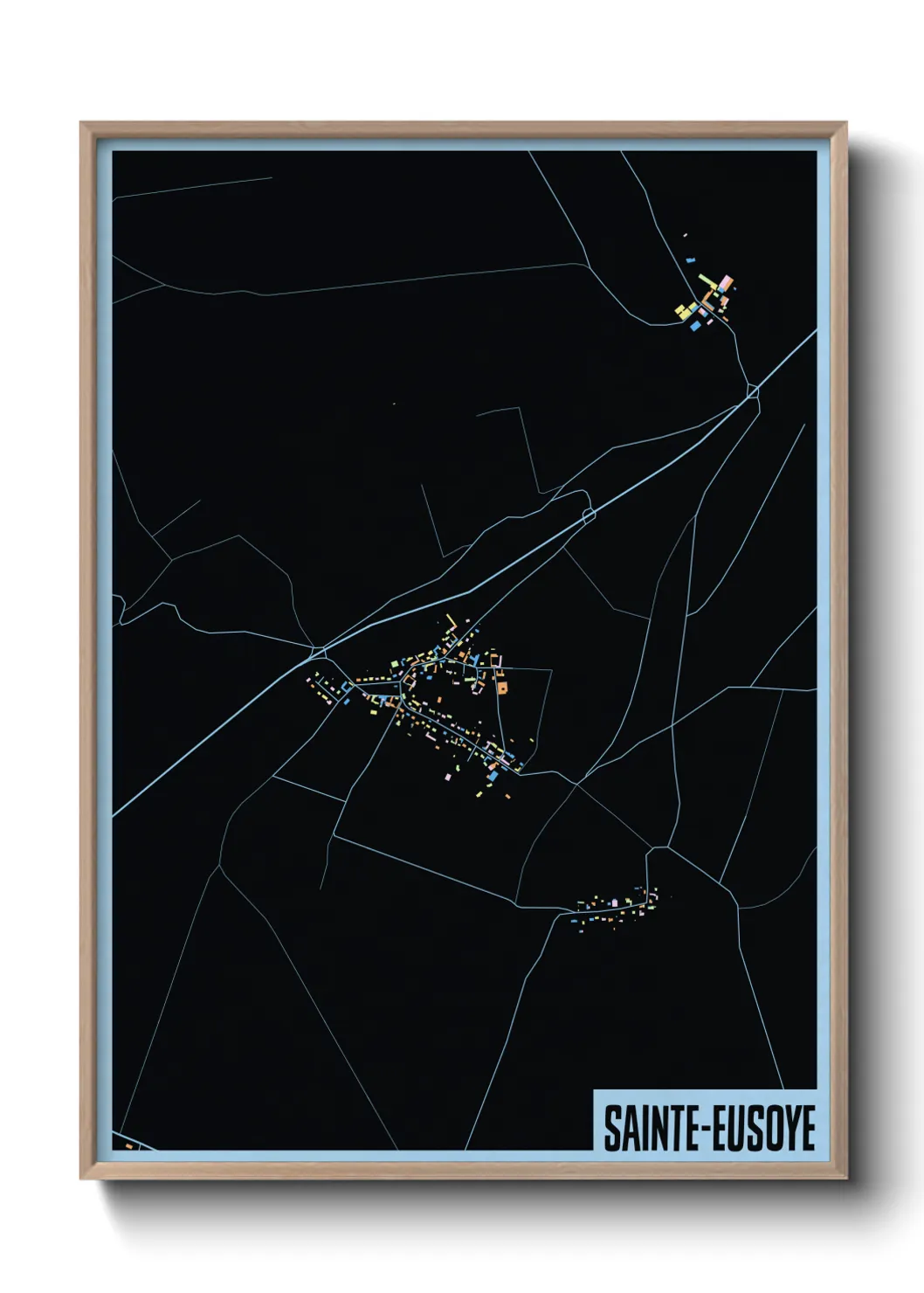 Une affiche de carte sur Sainte-Eusoye