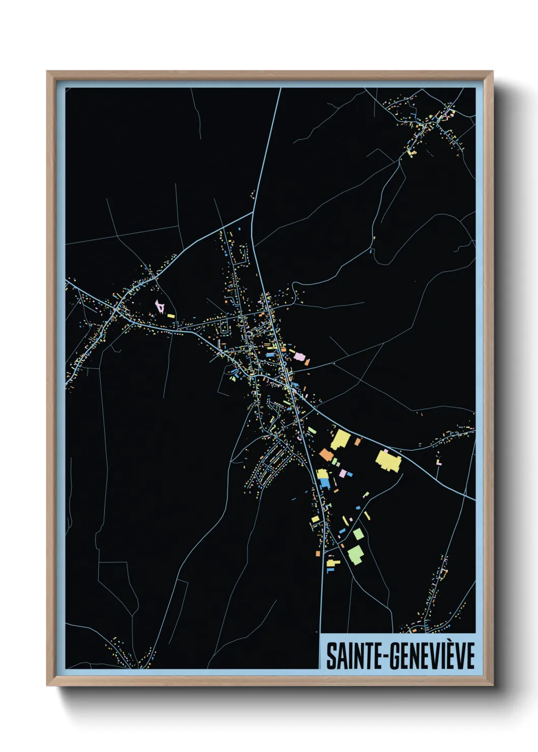 Une affiche de carte sur Sainte-Geneviève