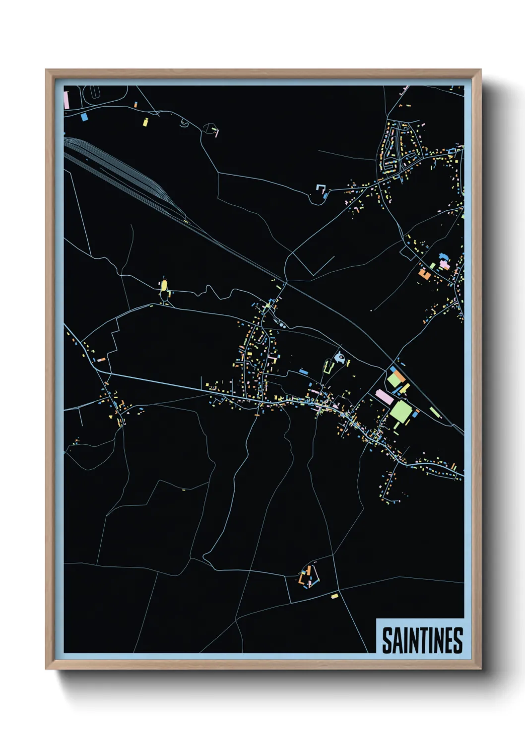 Une affiche de carte sur Saintines