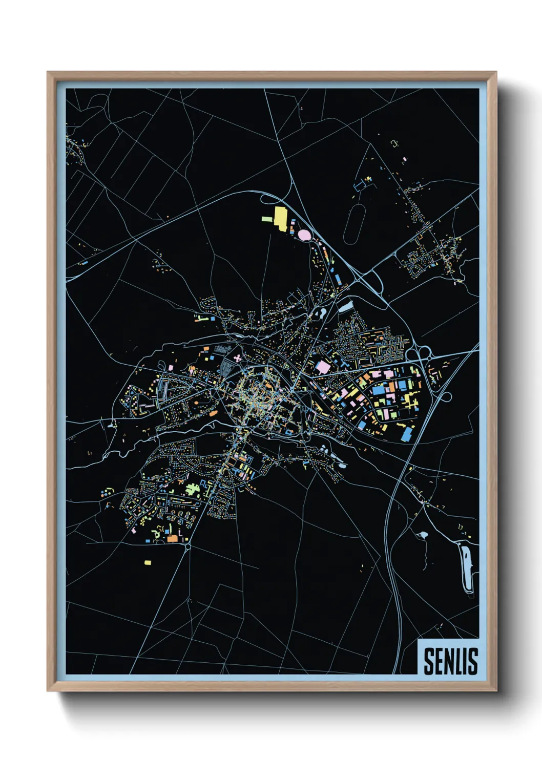 Une affiche de carte sur Senlis