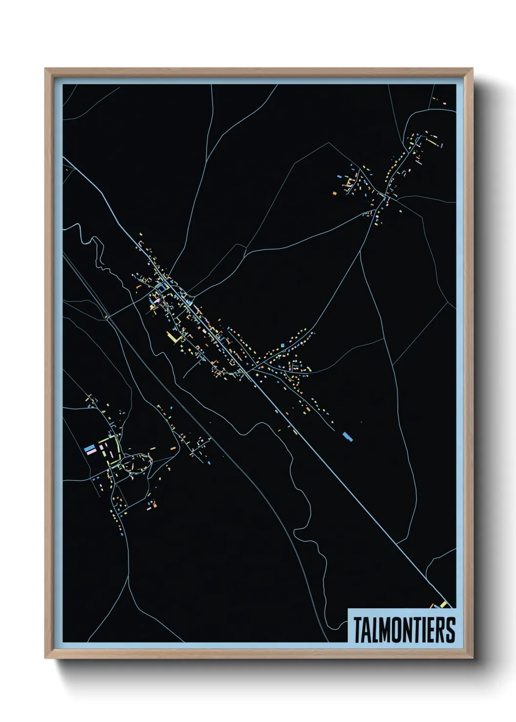 Une affiche de carte sur Talmontiers