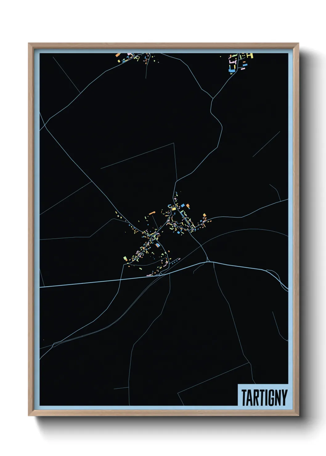 Une affiche de carte sur Tartigny