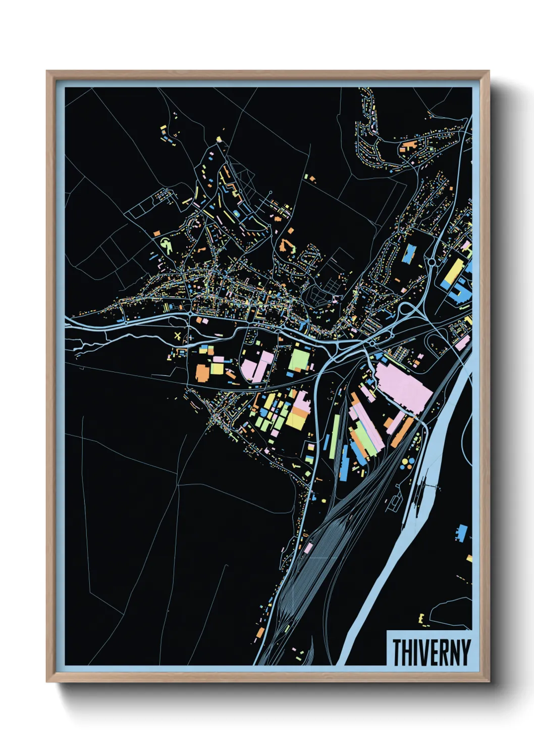 Une affiche de carte sur Thiverny