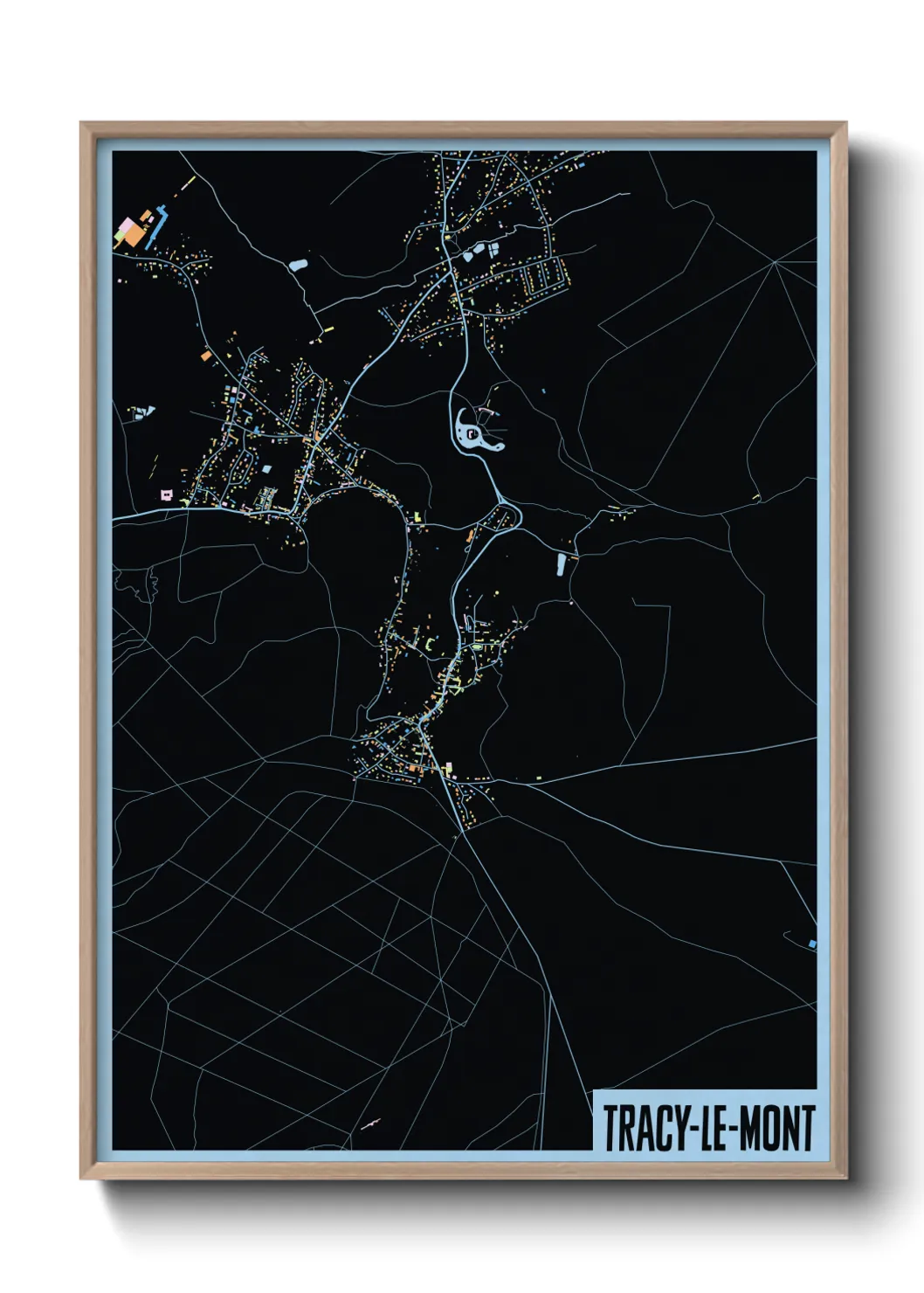 Une affiche de carte sur Tracy-le-Mont