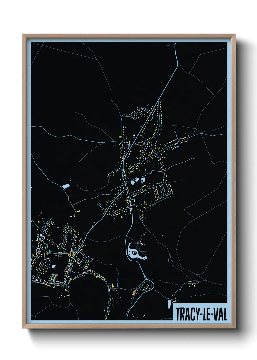 Une affiche de carte sur Tracy-le-Val