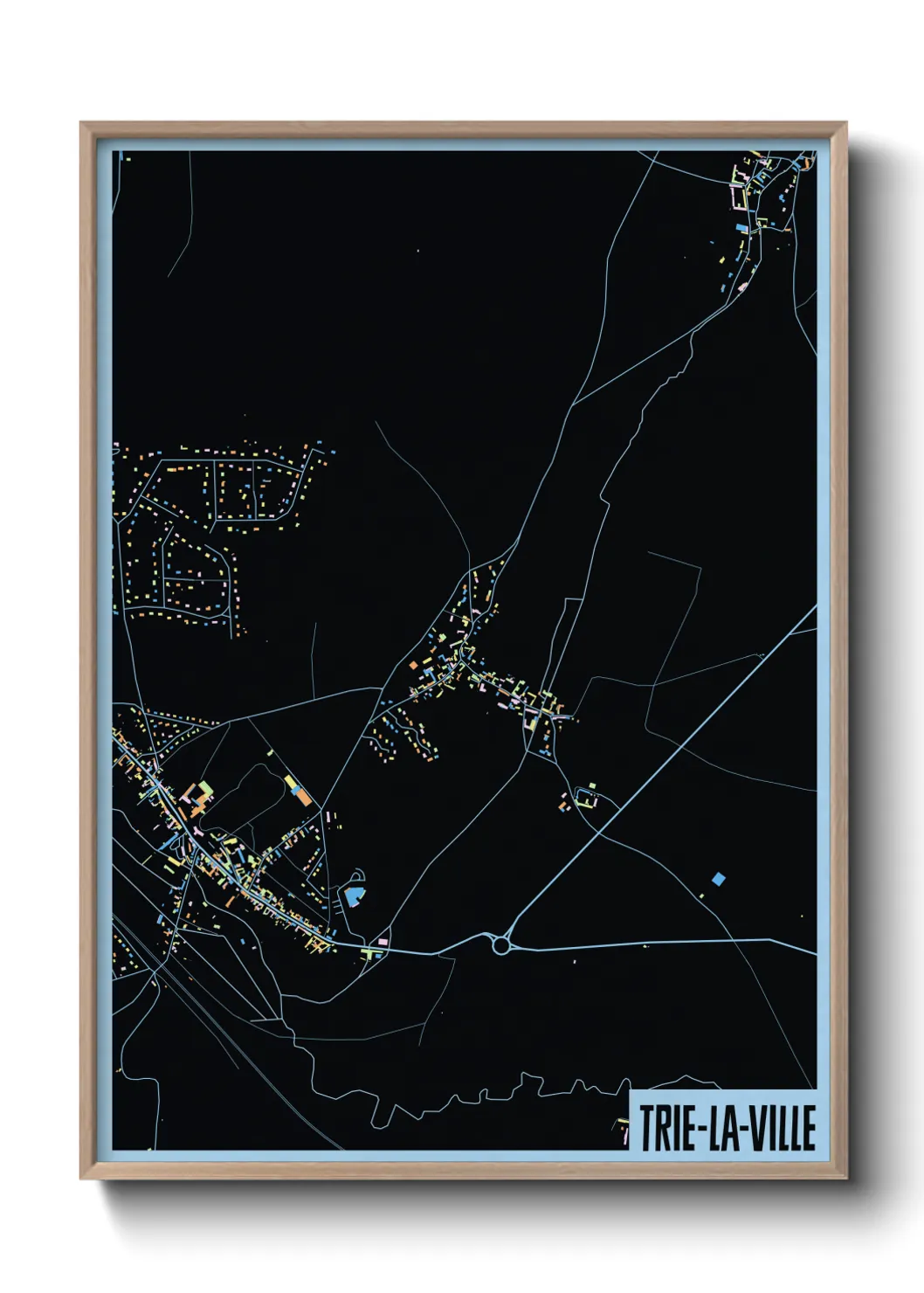 Une affiche de carte sur Trie-la-Ville