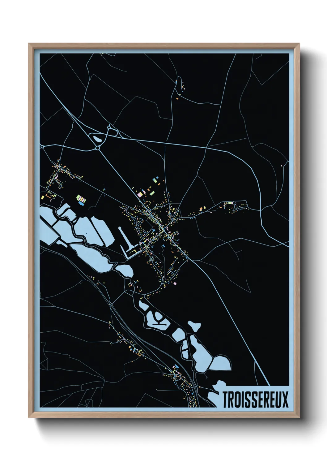 Une affiche de carte sur Troissereux