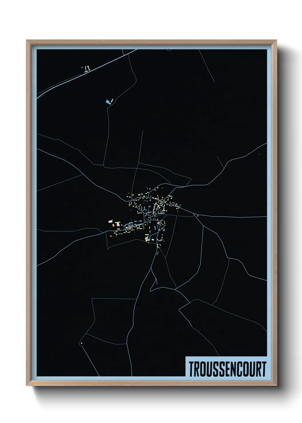 Une affiche de carte sur Troussencourt