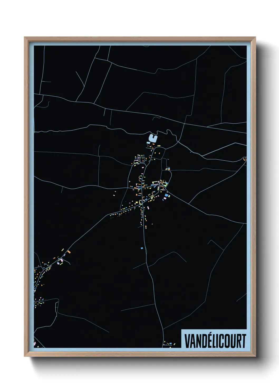 Une affiche de carte sur Vandélicourt