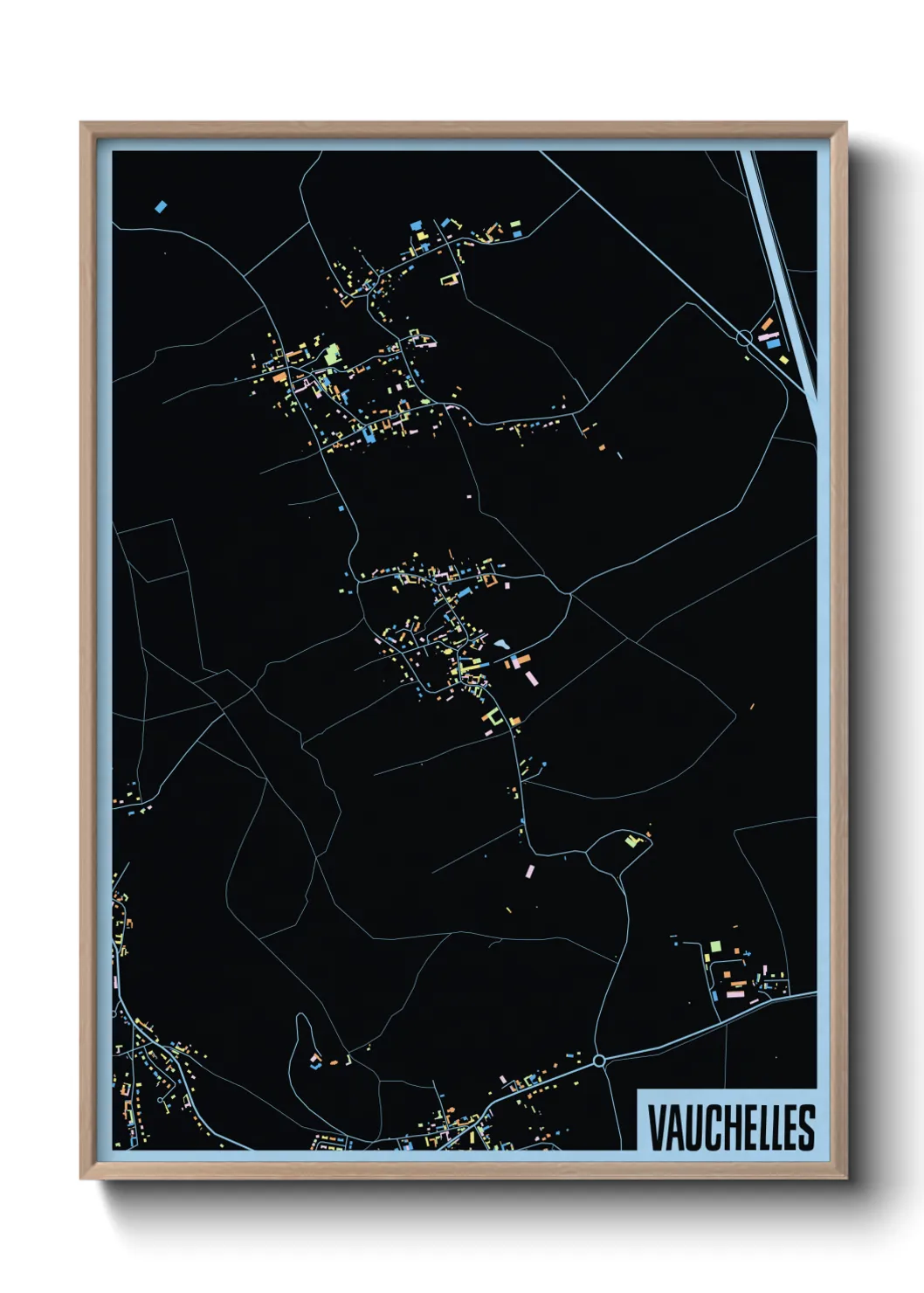 Une affiche de carte sur Vauchelles