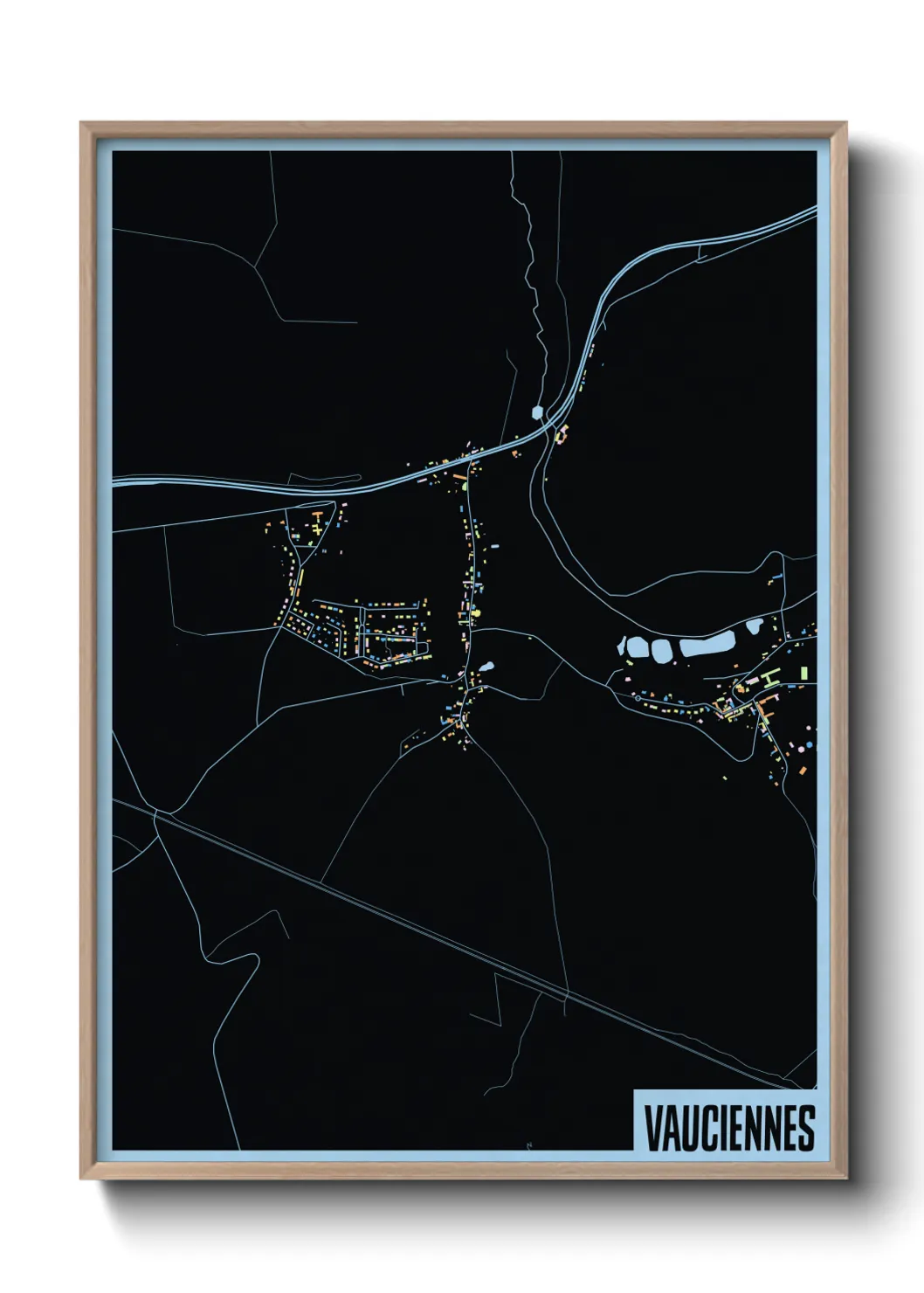 Une affiche de carte sur Vauciennes