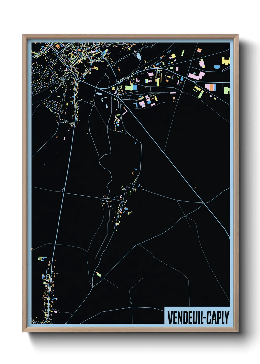 Une affiche de carte sur Vendeuil-Caply