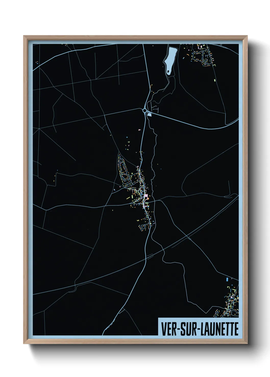 Une affiche de carte sur Ver-sur-Launette