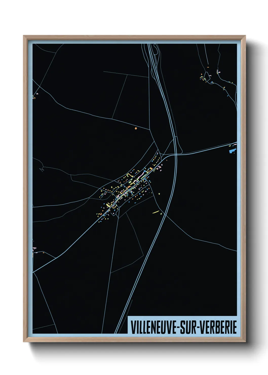 Une affiche de carte sur Villeneuve-sur-Verberie