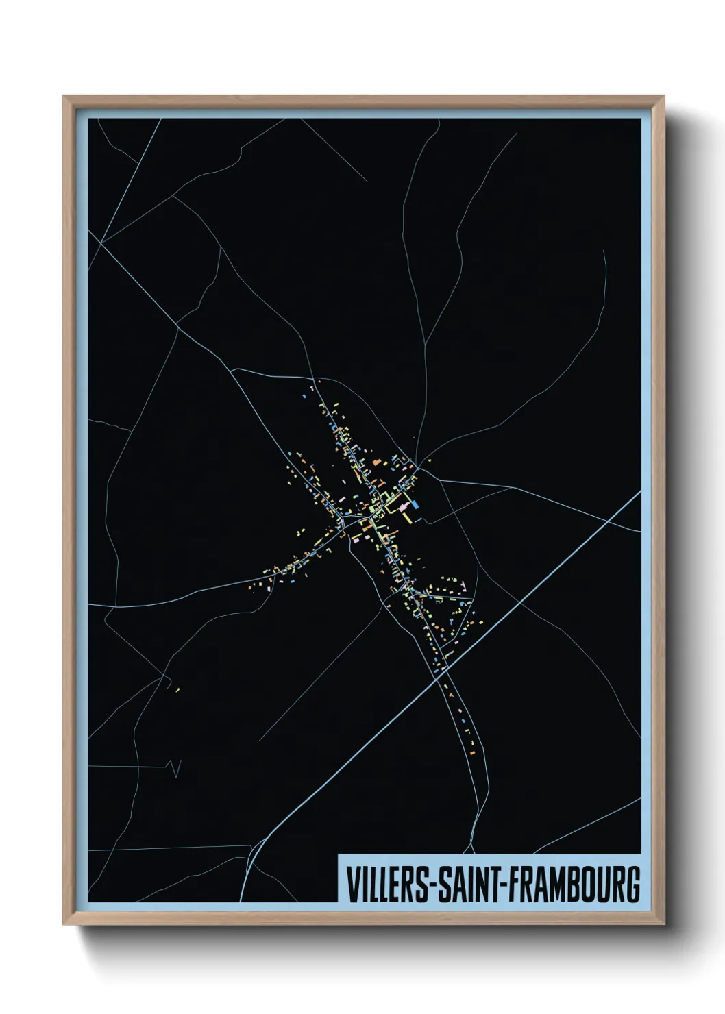 Une affiche de carte sur Villers-Saint-Frambourg