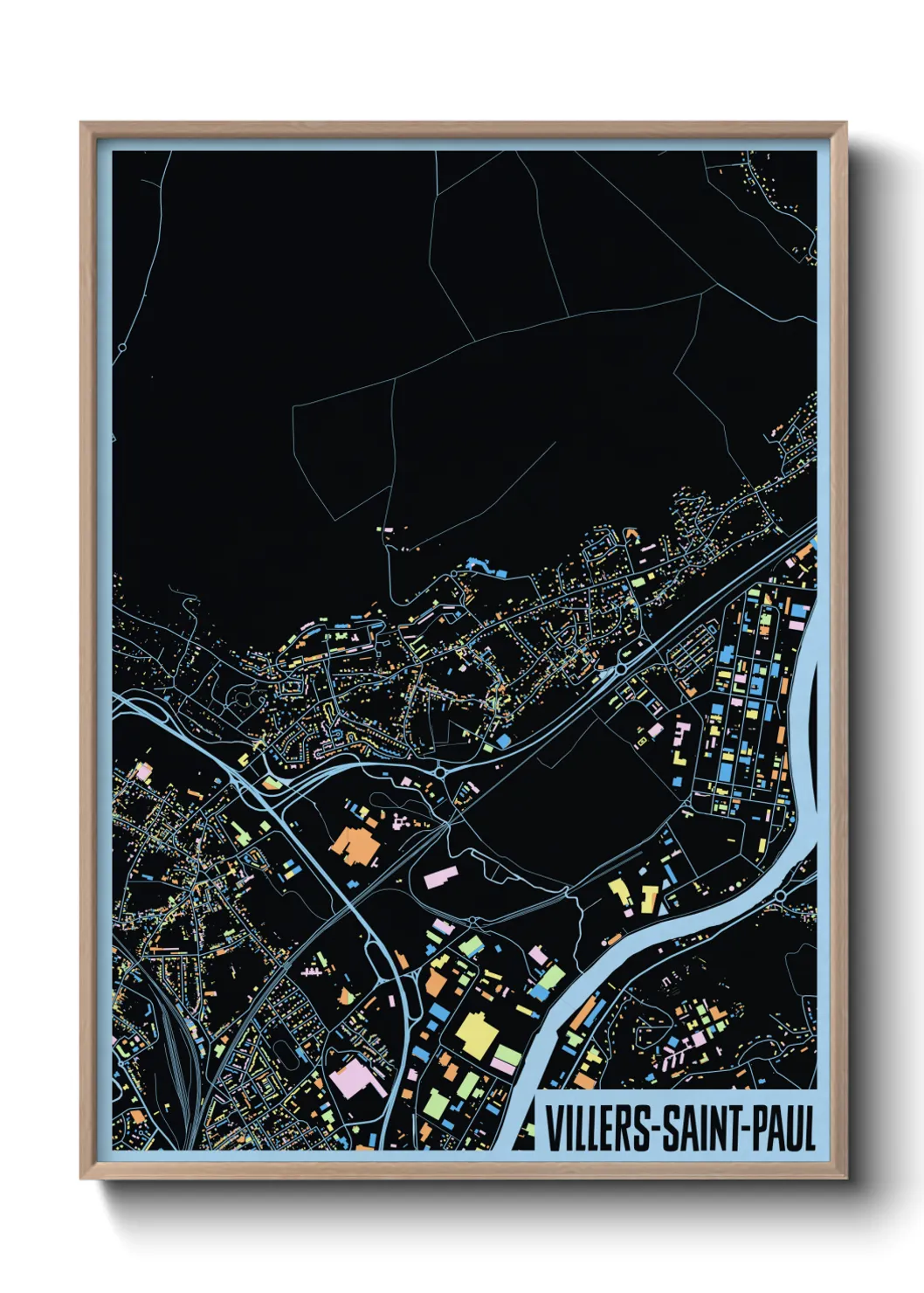 Une affiche de carte sur Villers-Saint-Paul