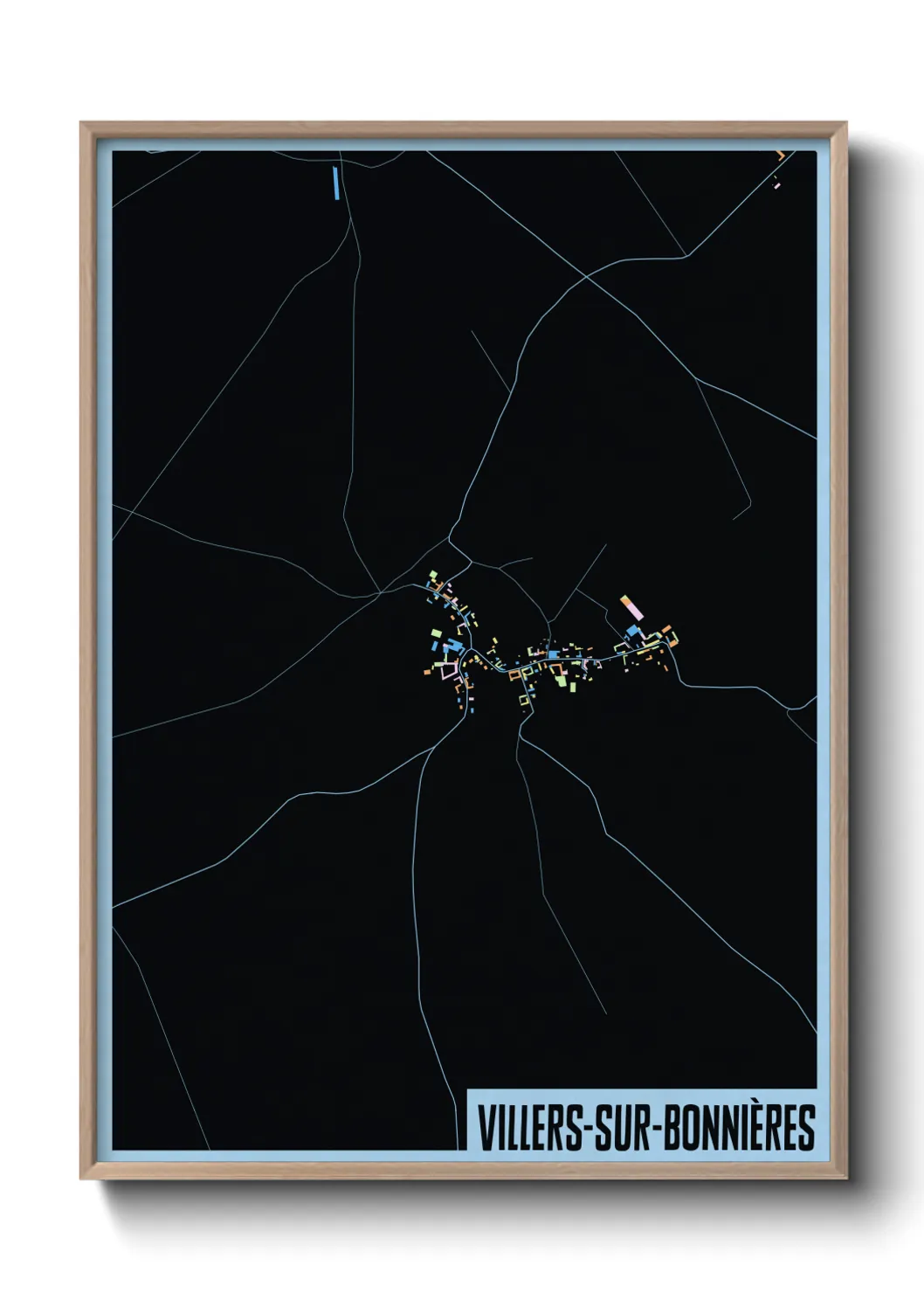 Une affiche de carte sur Villers-sur-Bonnières