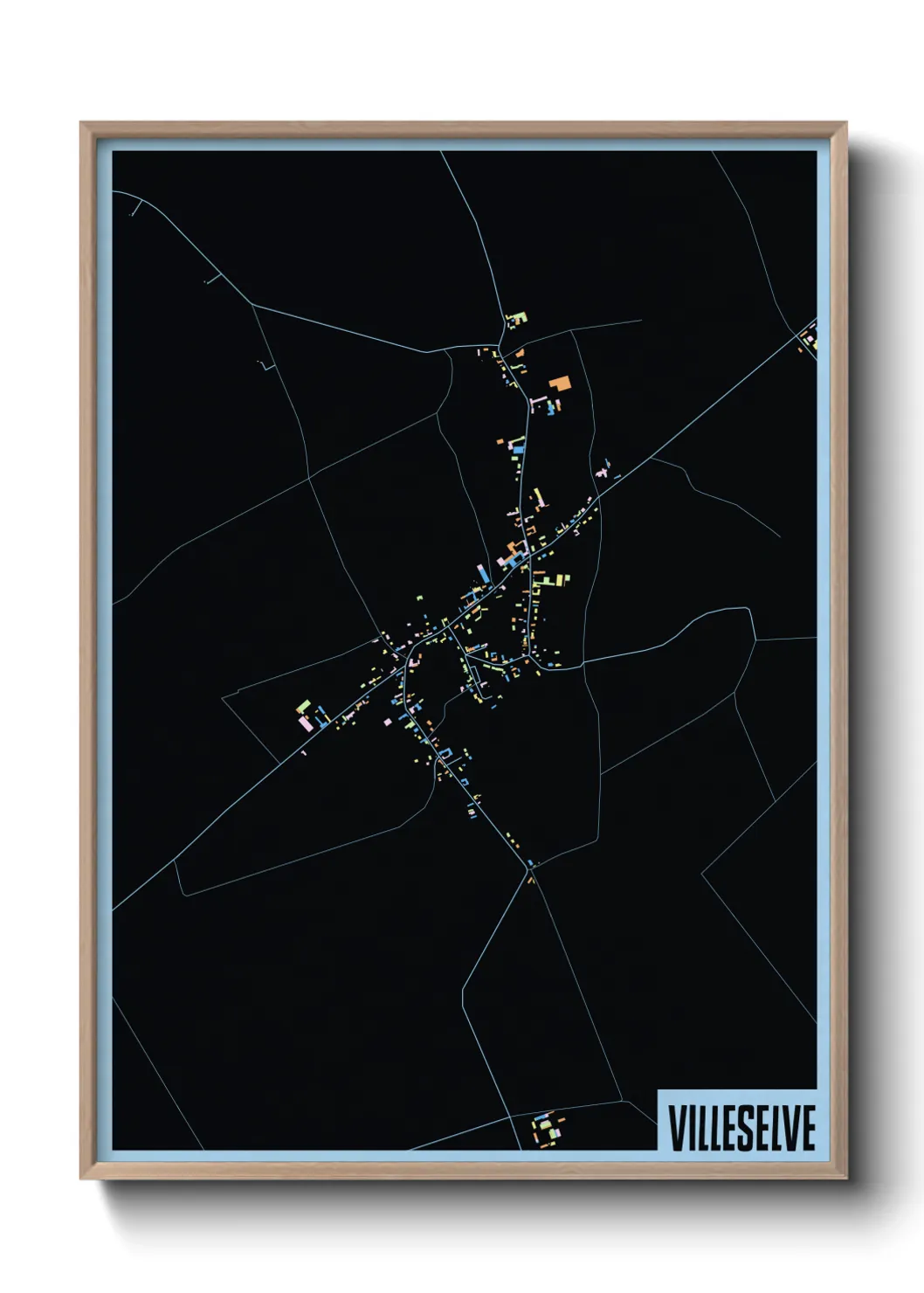 Une affiche de carte sur Villeselve