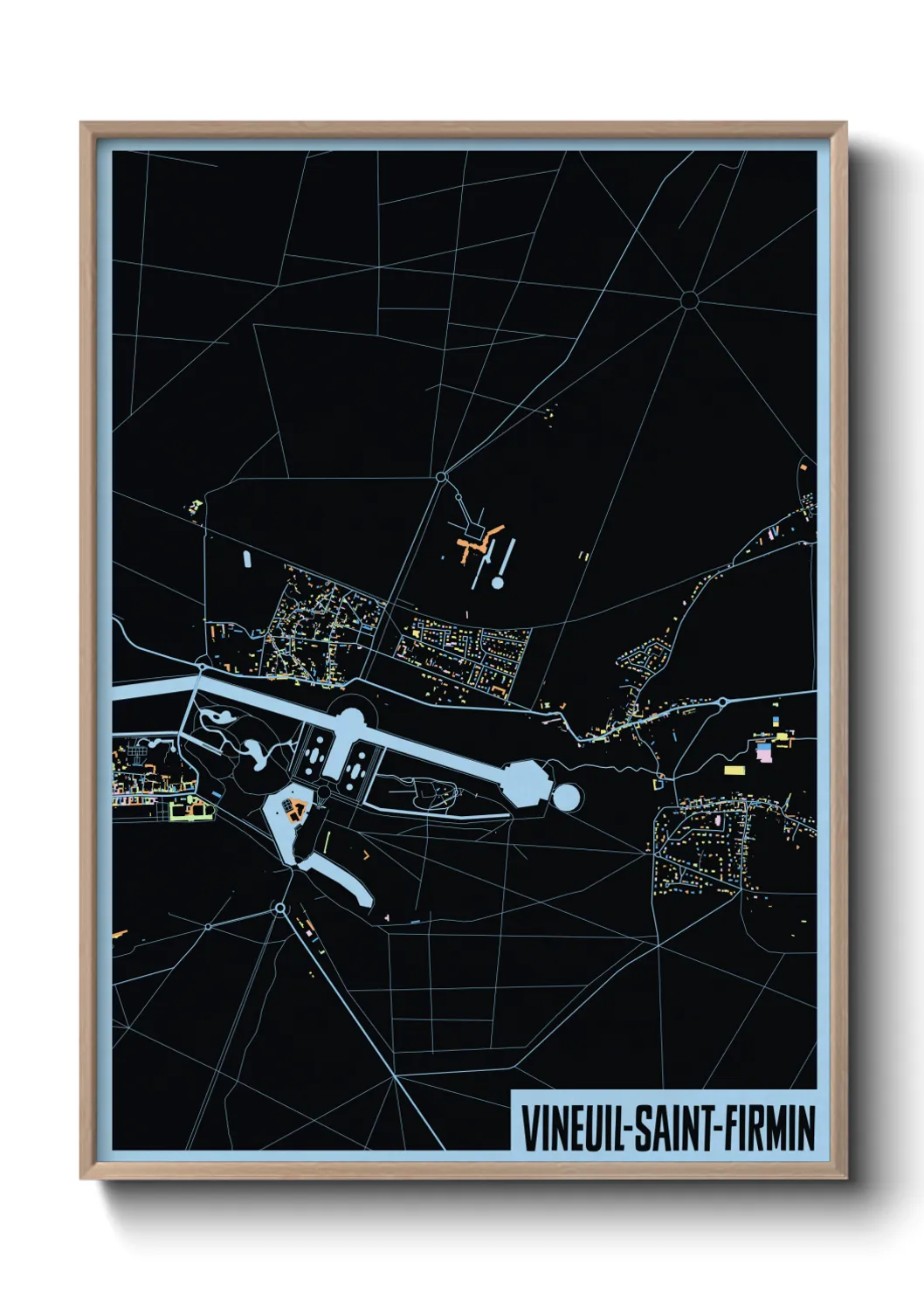 Une affiche de carte sur Vineuil-Saint-Firmin