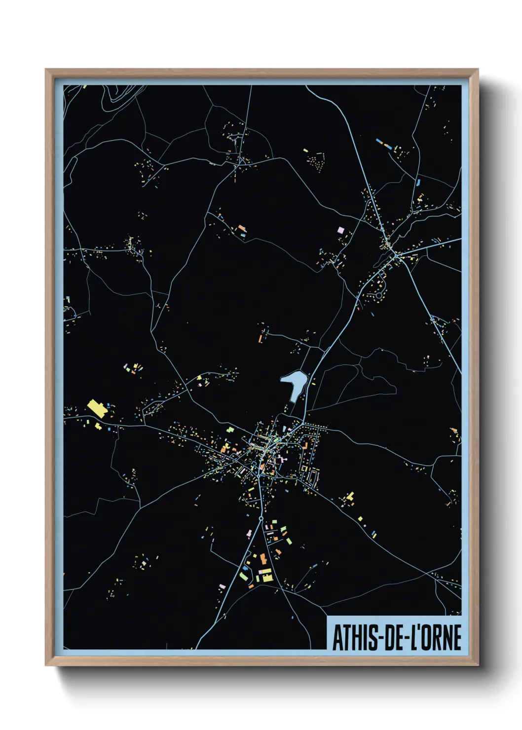 Une affiche de carte sur Athis-de-l'Orne